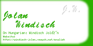 jolan windisch business card